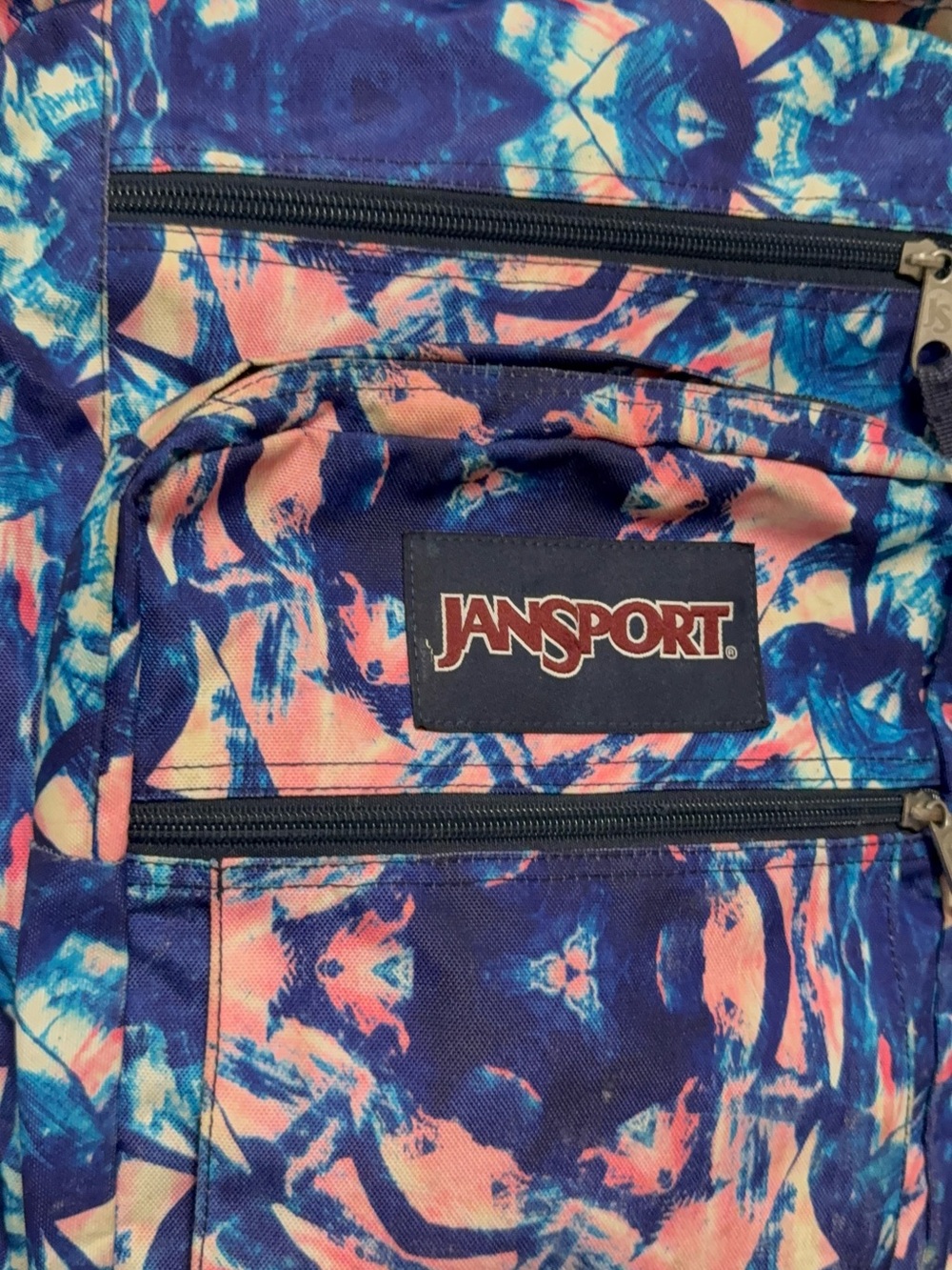 Jansport Navy Blue & Pink Abstract Pattern Backpack - Picture 4 of 12